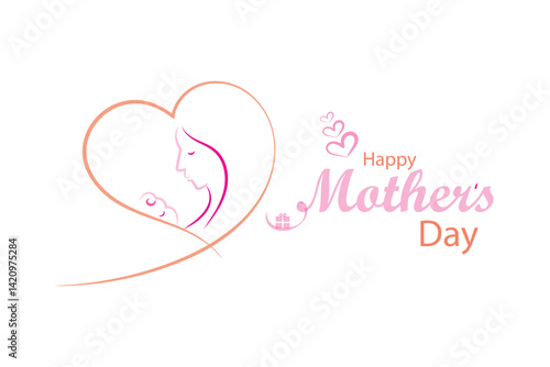 Happy Mothers Day on white background. Happy Mothers Day lettering . Handmade calligraphy vector illustration. vector illustrator.