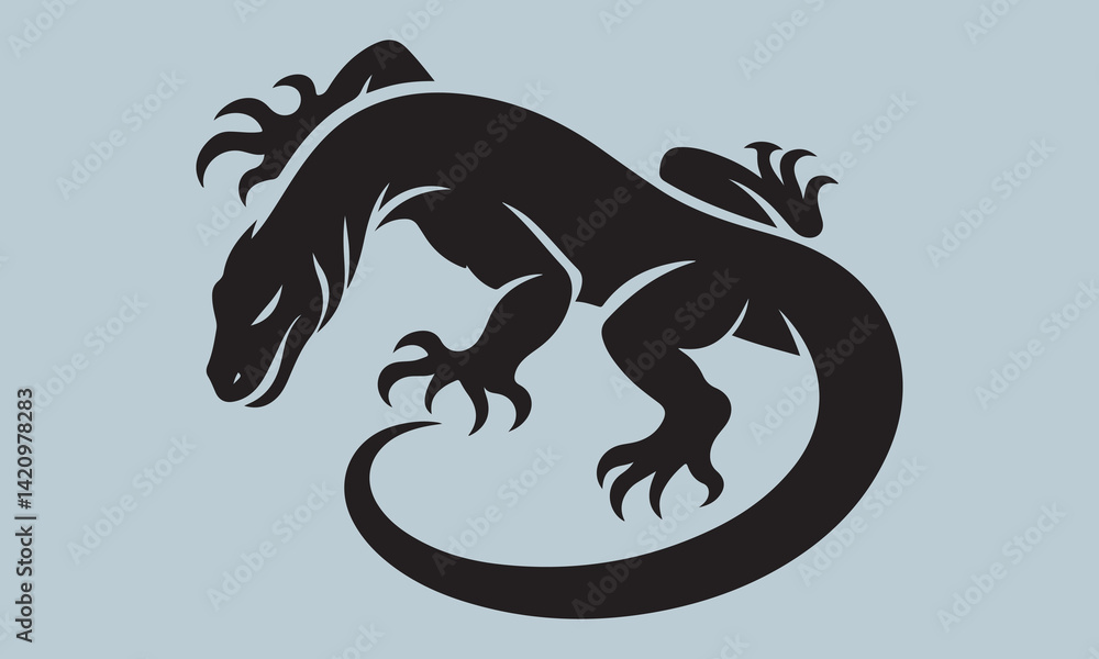 Obraz premium black and white dragon