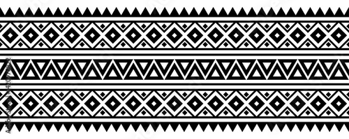Ethnic border with geometric tribal pattern.