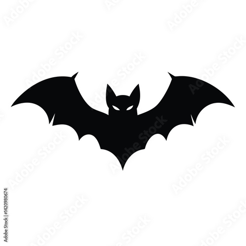 Wallpaper Mural Black Bat Silhouette with Spread Wings Torontodigital.ca