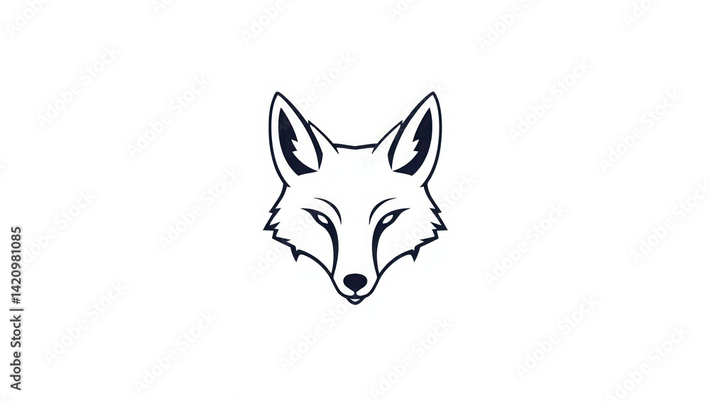 Fototapeta premium fox head isolated on white