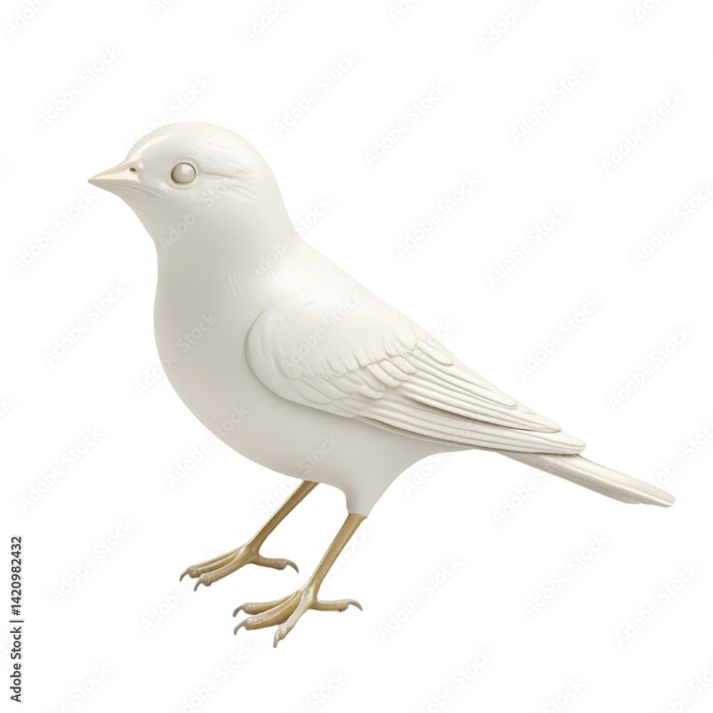 Fototapeta premium White bird figurine art colorful striped background home decor