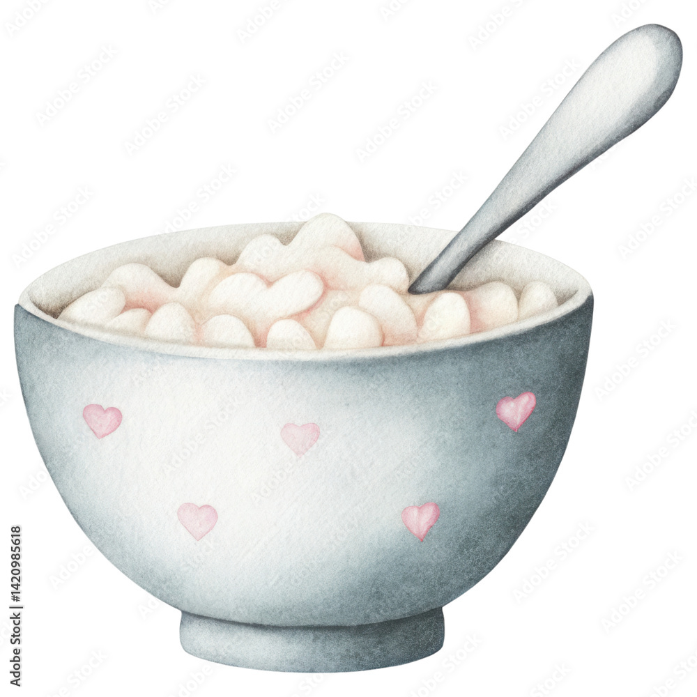 charming cartoon bowl filled with soft food creates delightful concept of comfort. isolated on transparency background charming cartoon bowl filled with soft food creates delightful concept of comfort. isolated on transparency background