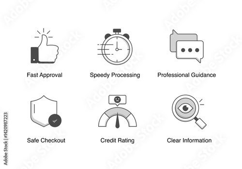 Online Lending Tools. Online Application, Professional Guidance, Fast Approval, Speedy Processing, Credit Rating, Clear Information, Safe Checkout