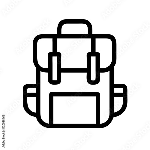 Military Backpack with Straps Icon Design