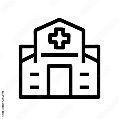 Military Hospital Building Icon Design