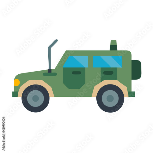 Military SUV Vehicle Icon Design