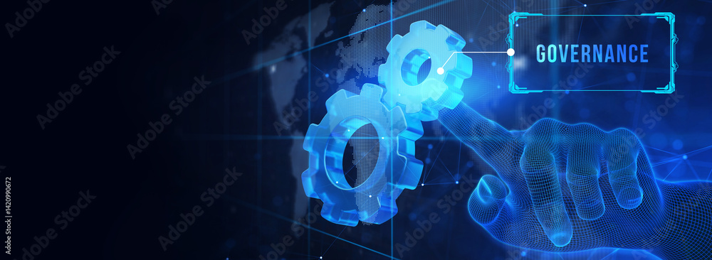 Business, Technology, Internet and network concept. GOVERNANCE successful business concept. 3d illustration Business, Technology, Internet and network concept. GOVERNANCE successful business concept. 3d illustration