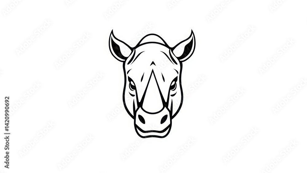 Fototapeta premium rhino head isolated on white