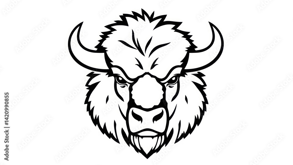 Obraz premium vector illustration of a bison head