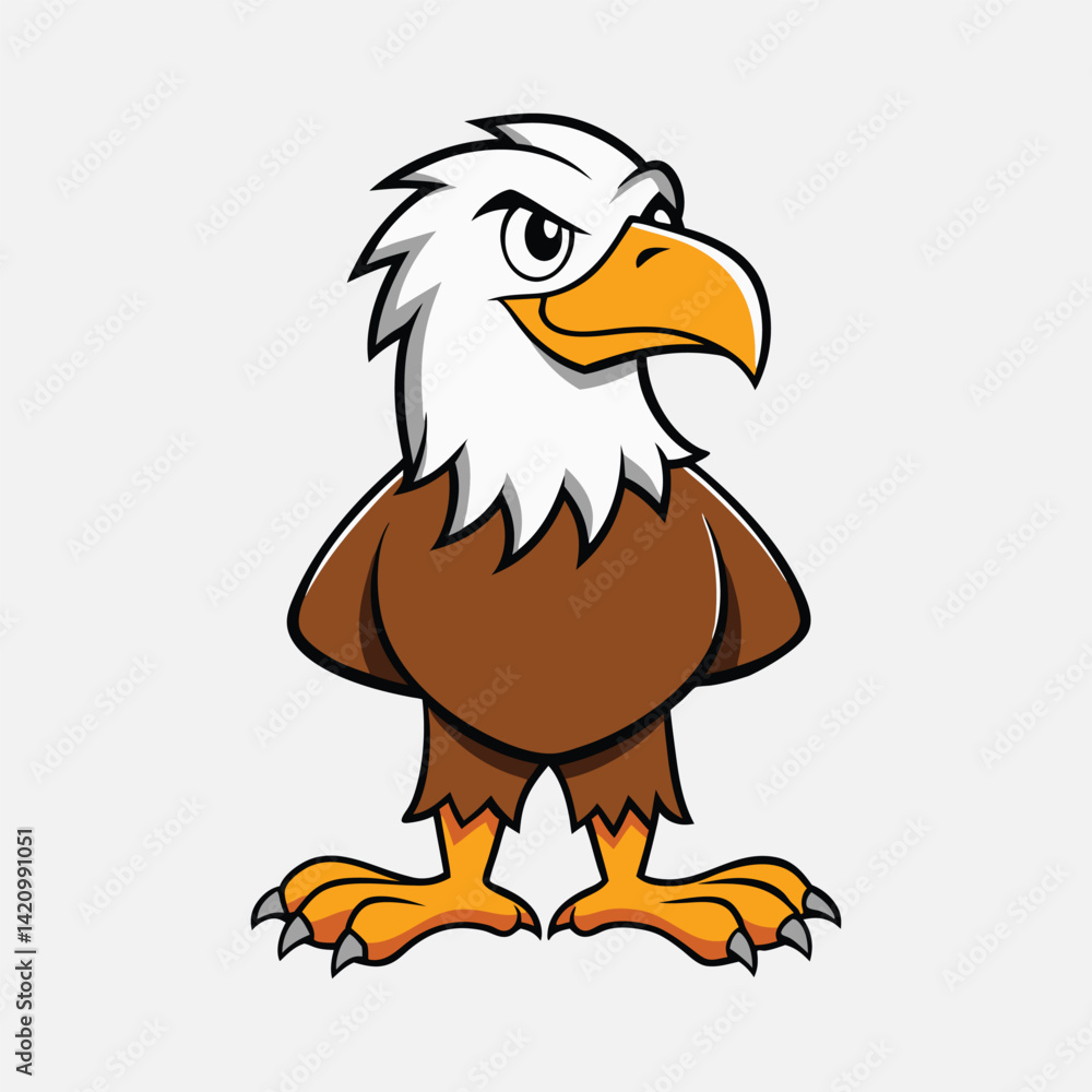 Naklejka premium bald eagle cartoon vector illustration