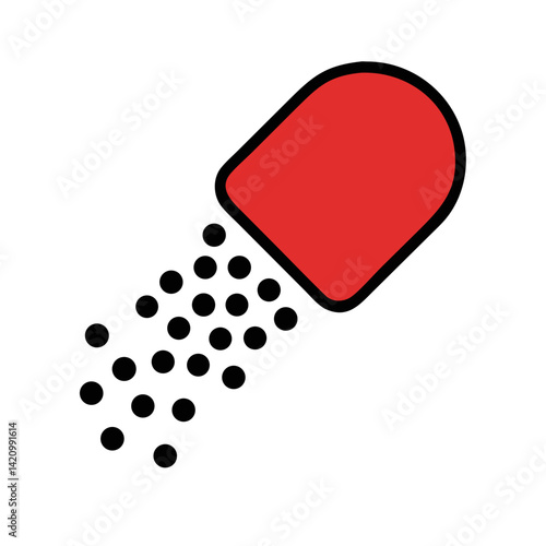 Capsule with Granules Icon Representing Extended Release Medication and Timed Drug Delivery