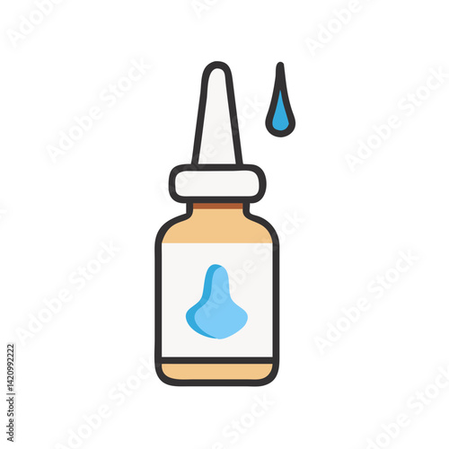 Nasal Spray Bottle Icon Representing Nasal Treatment and Allergy Relief