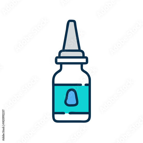 Nasal Spray Bottle Icon Representing Nasal Treatment and Allergy Relief