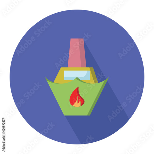Oil ship icon vector illustration. Drilling, oil transportation, and logistic vehicle vector design illustration. 