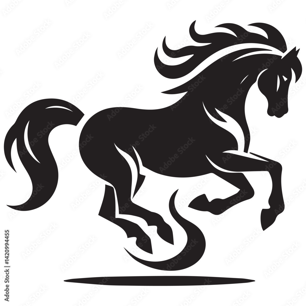 Obraz premium create simple black Horse Silhouette Vector with white background 