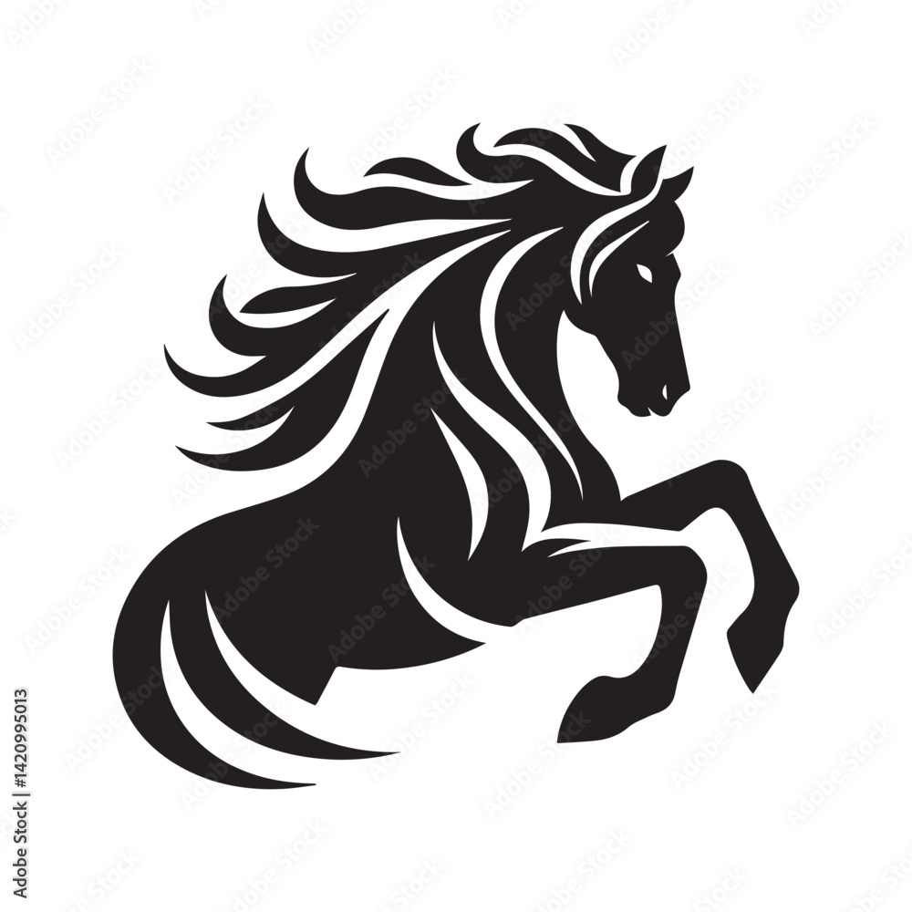 Fototapeta premium create simple black Horse Silhouette Vector with white background 
