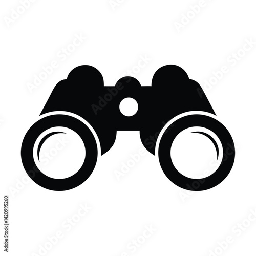 Solid Black Binoculars Icon