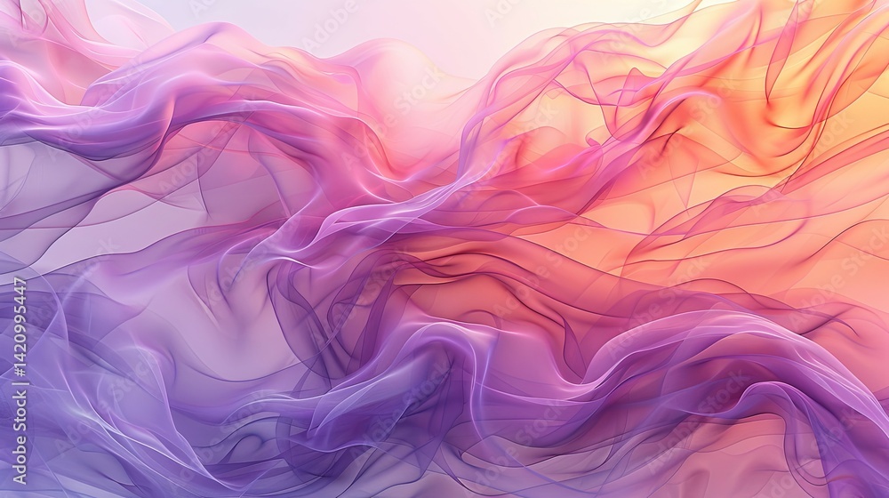 Fluid Purple and Orange Abstract Swirls: A Serene Artistic Impression Fluid Purple and Orange Abstract Swirls: A Serene Artistic Impression
