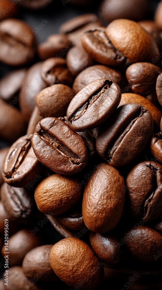 Naklejka premium Close-up of roasted coffee beans (7)