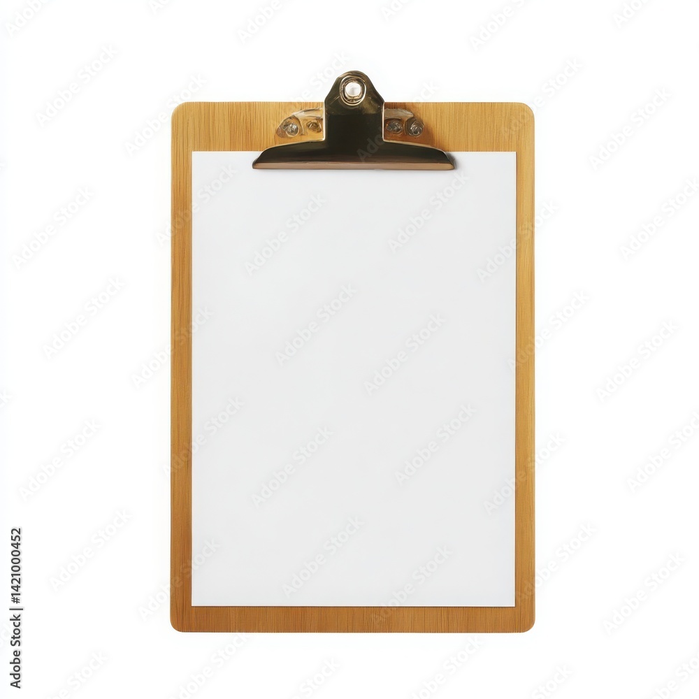 Clipboard with blank sheet of paper on white background Clipboard with blank sheet of paper on white background