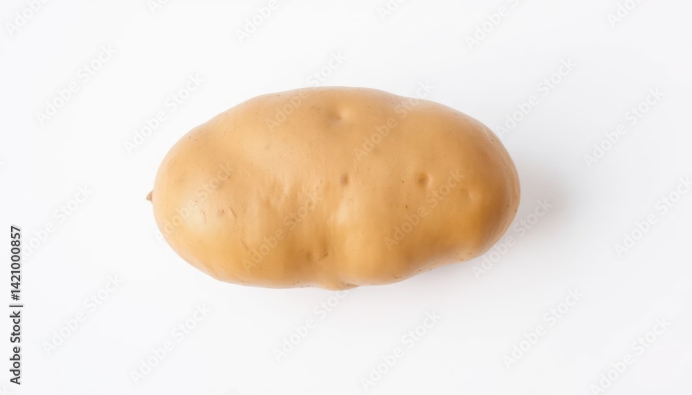 Single potato, light brown, oval shape Single potato, light brown, oval shape