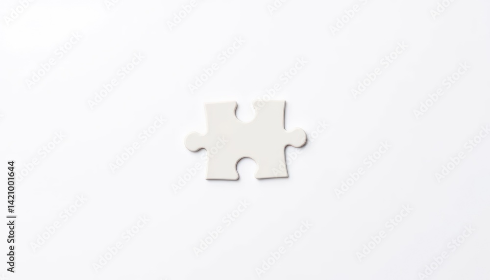 Single Puzzle Piece on White Background Single Puzzle Piece on White Background
