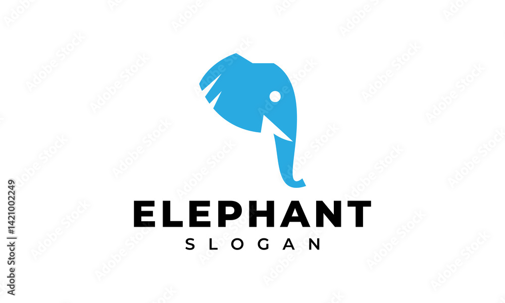 Fototapeta premium elephant logo vector illustration, elephant head logo template