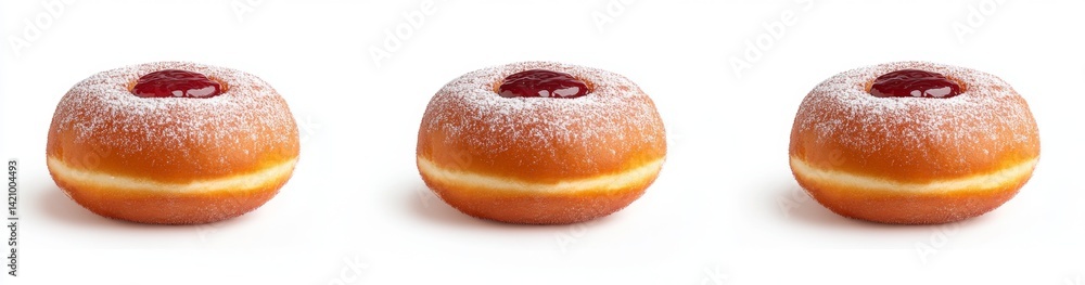 Three jelly-filled donuts Three jelly-filled donuts
