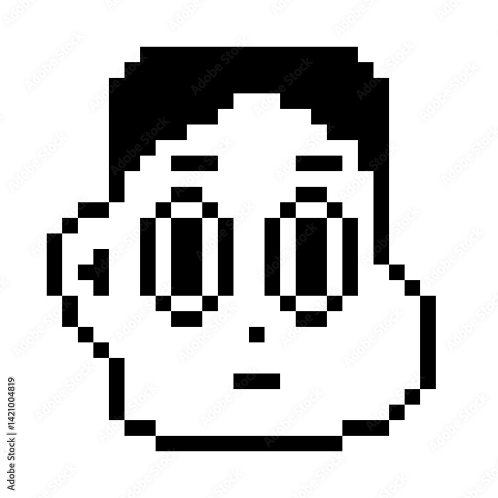Fototapeta premium boy face with short hair pixel art