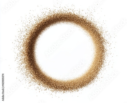 Circular frame of scattered sand