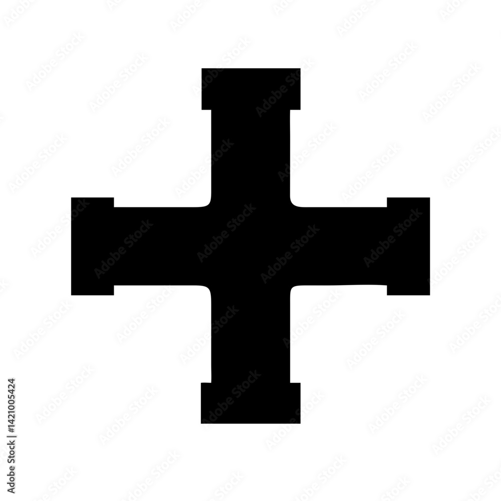 Obraz premium Pipe Fitting Cross Joint Icon Design