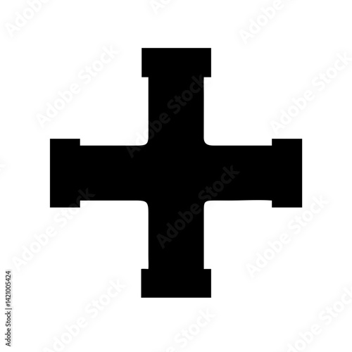 Pipe Fitting Cross Joint Icon Design