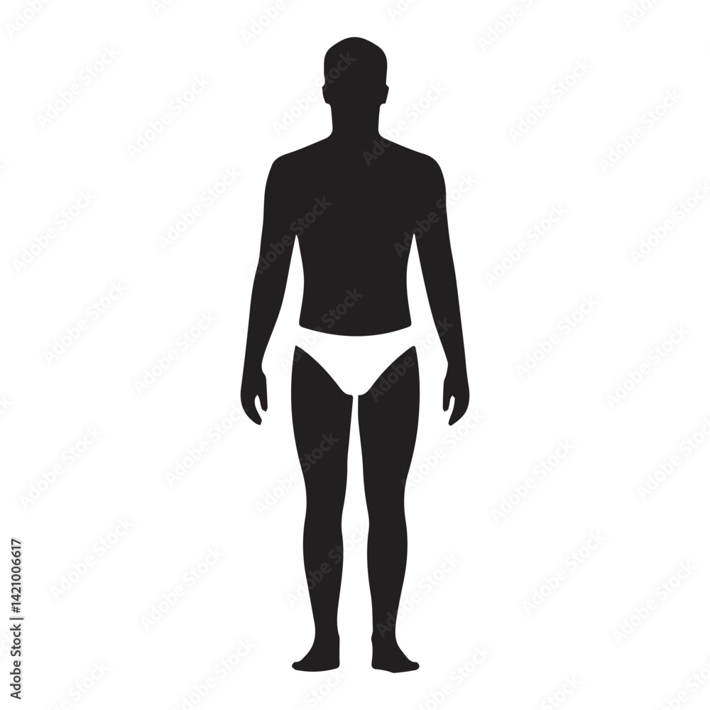 Swimsuit men isolated vector Silhouette White Background. Swimsuit men isolated vector Silhouette White Background.