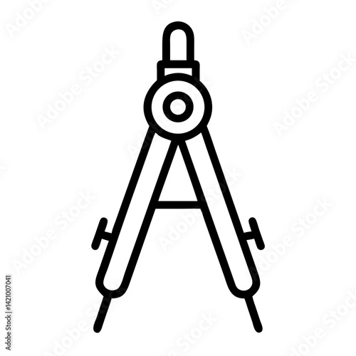 Precision Compass Measuring Tool Icon Design
