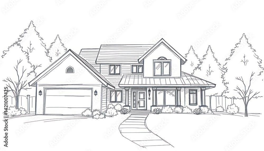 Sketch of a House Design Sketch of a House Design