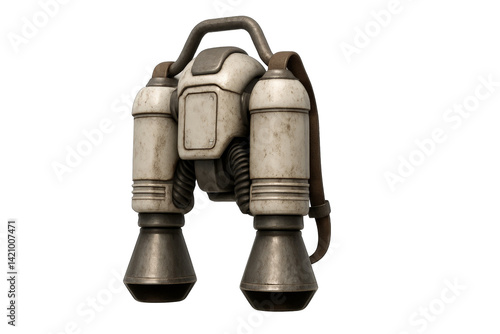 A futuristic jetpack design, showcasing sleek lines and advanced engineering for enhanced mobility and flight experience.