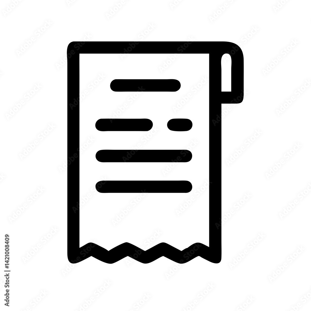 Printed Grocery Receipt Icon Design Printed Grocery Receipt Icon Design