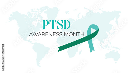 June is PTSD Awareness Month. Vector template Design for banner, greeting card, poster, prints, social media post ,flyer , T shirt with background.