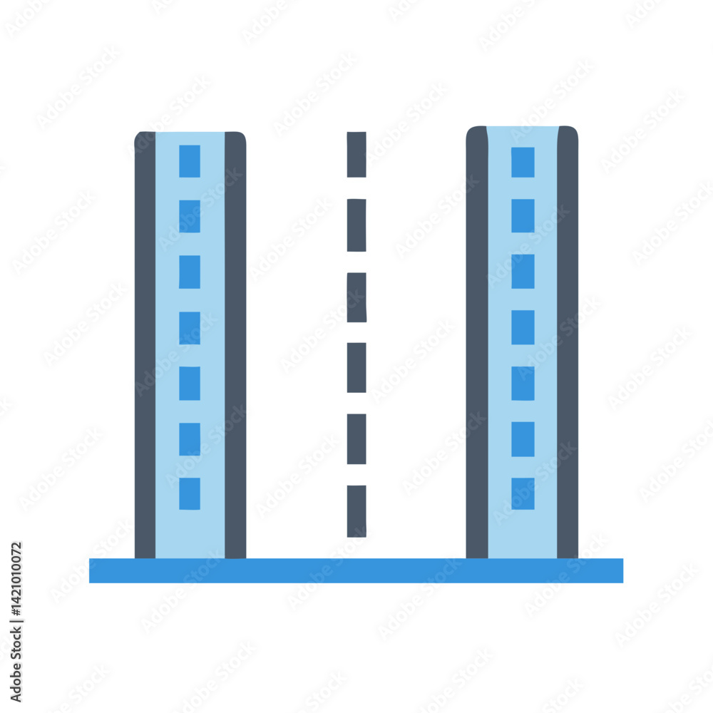 Road Divider with Lane Lines Icon Design Road Divider with Lane Lines Icon Design