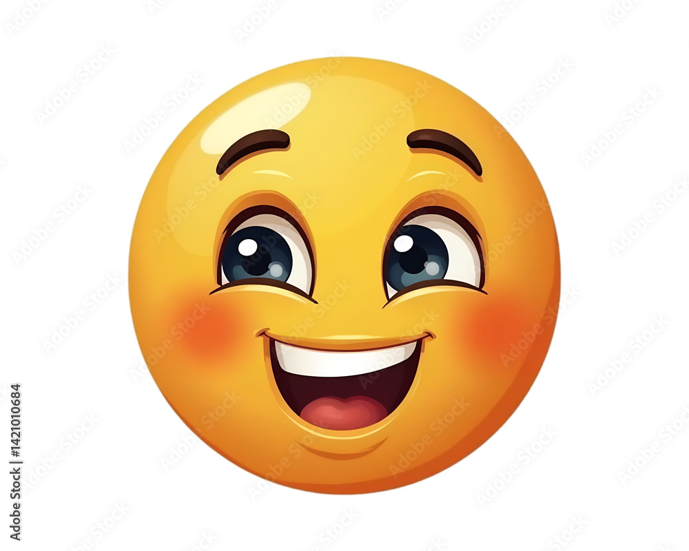 Fototapeta premium Emoji face on transparent background.