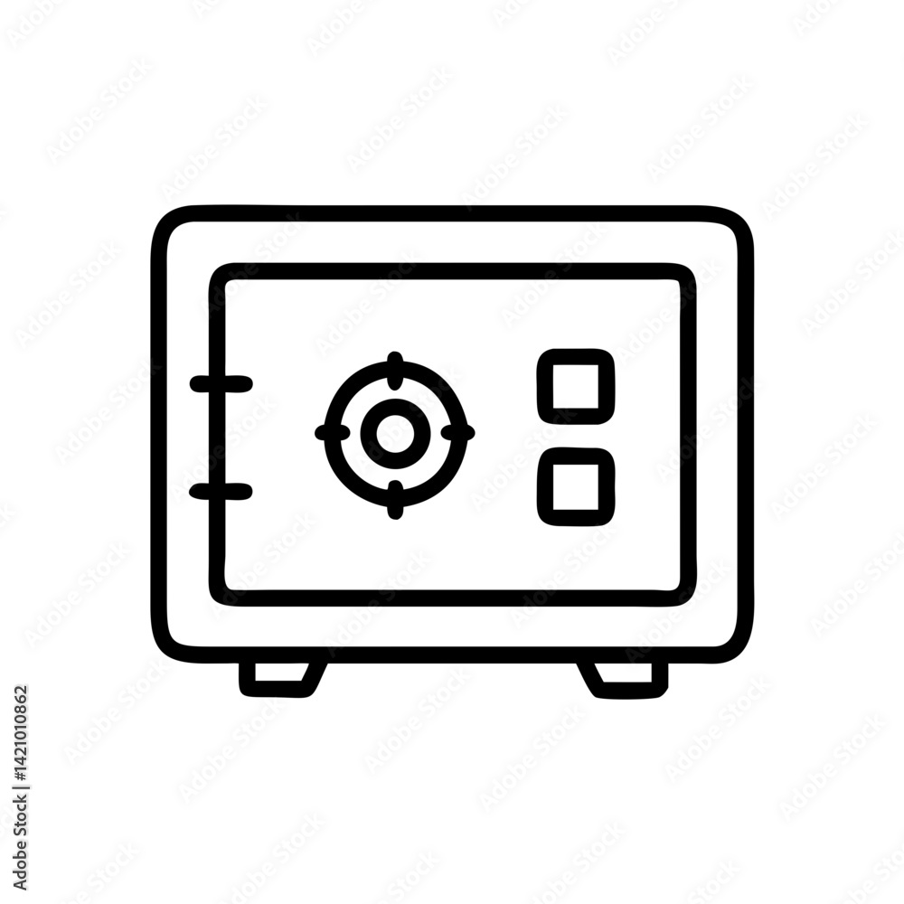 Safe Box with Combination Lock Icon Design Safe Box with Combination Lock Icon Design