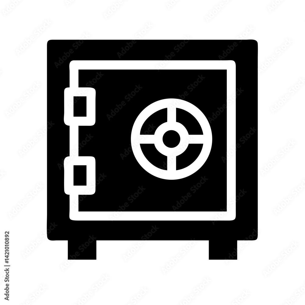 Safe Box with Combination Lock Icon Design Safe Box with Combination Lock Icon Design