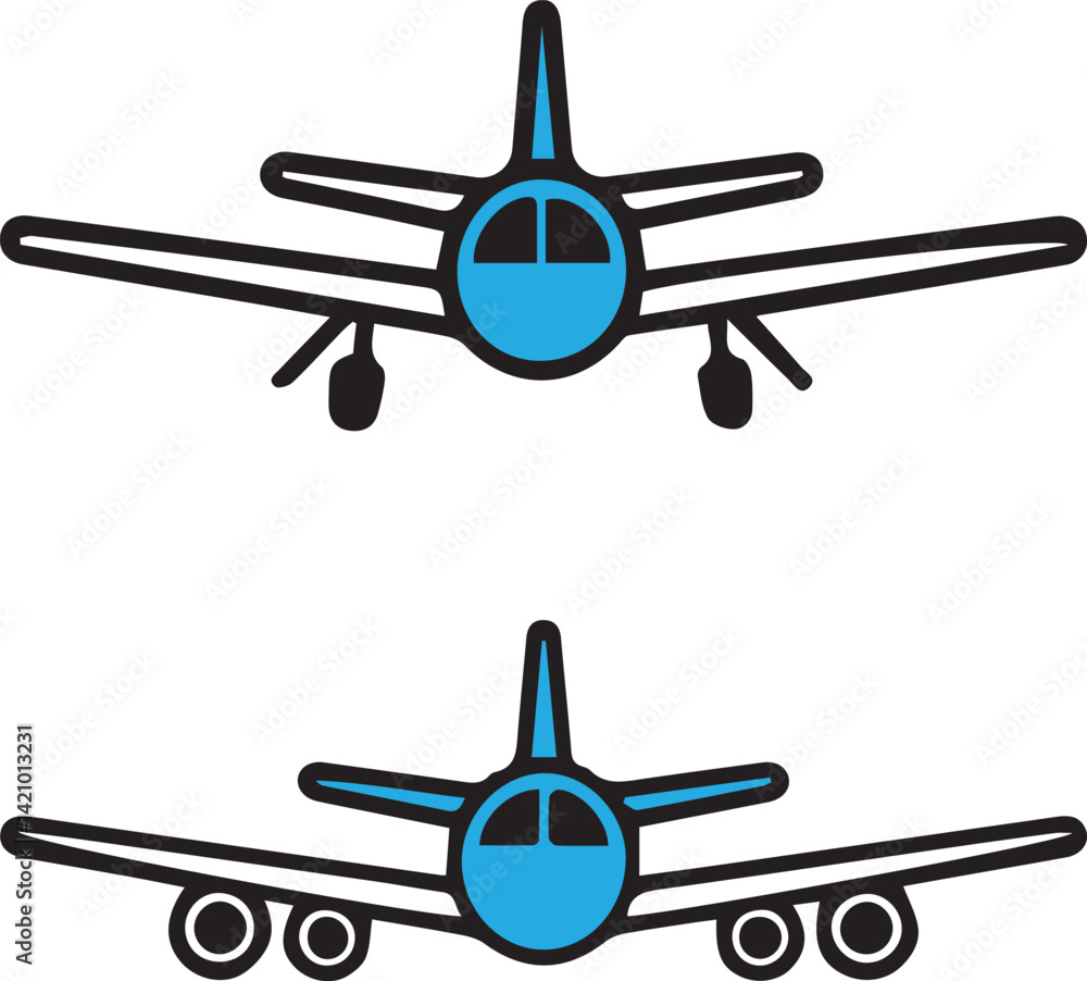airplane on a blue airplane models in a clean, minimalist style against a crisp white background airplane on a blue airplane models in a clean, minimalist style against a crisp white background