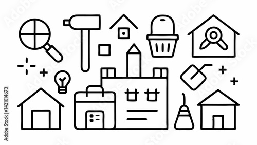 Vector Icons Set for Construction Work and Home Renovation