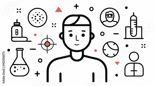 Professional Dermatology Line Icons for Health Applications and Skincare Clinics in Editable Vector Format