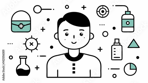 Editable Dermatology Icons for Medical and Skin Care Websites and Apps in Clean Modern Line Style