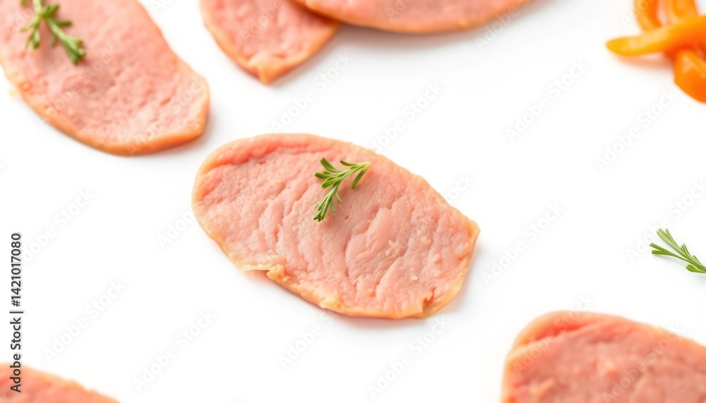 Sliced Sausage on White Background Sliced Sausage on White Background