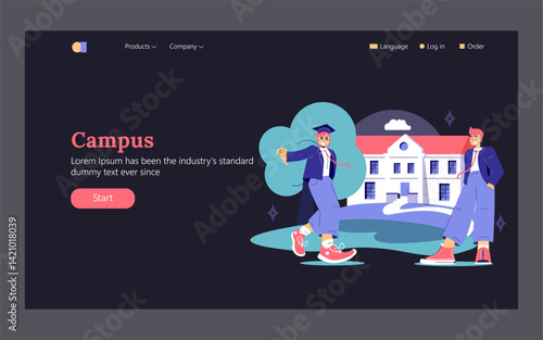 College Choise. Flat Vector Illustration