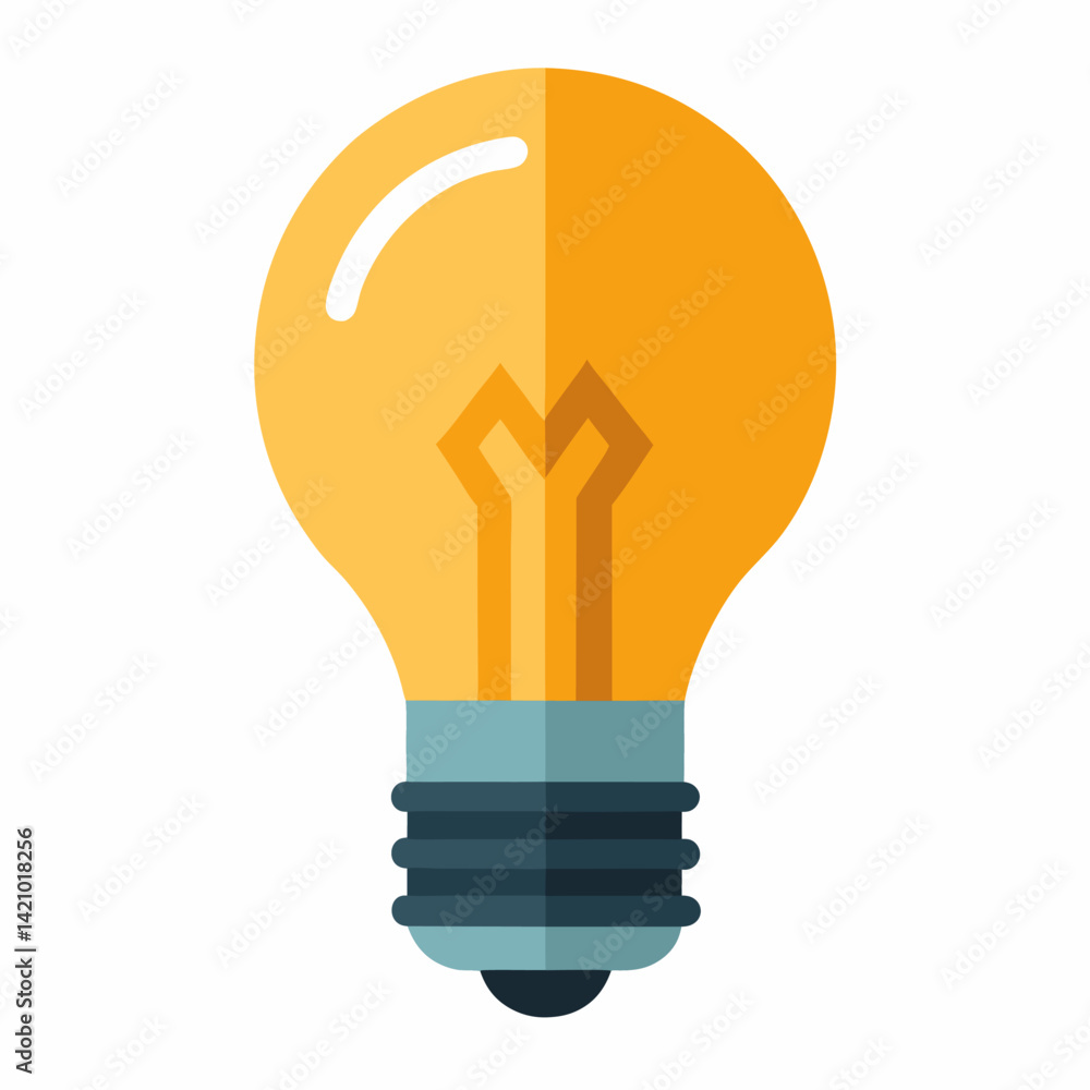 New incandescent light bulb vector on white background.